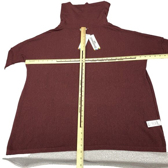 Smartwool Edgewood Poncho Sweater Black Cherry Heather Women's Size M MSRP: $120 - Picture 9 of 16